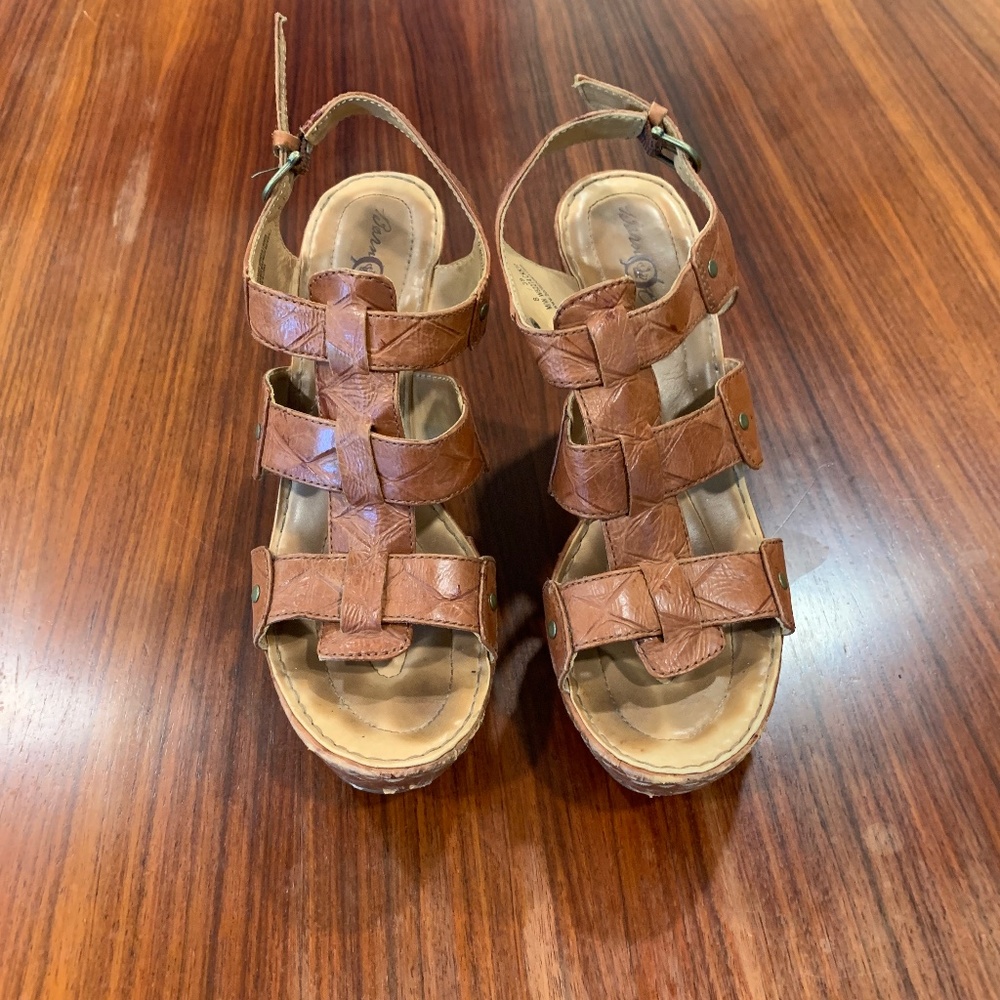 Born Leather Wedge Gladiator Sandals